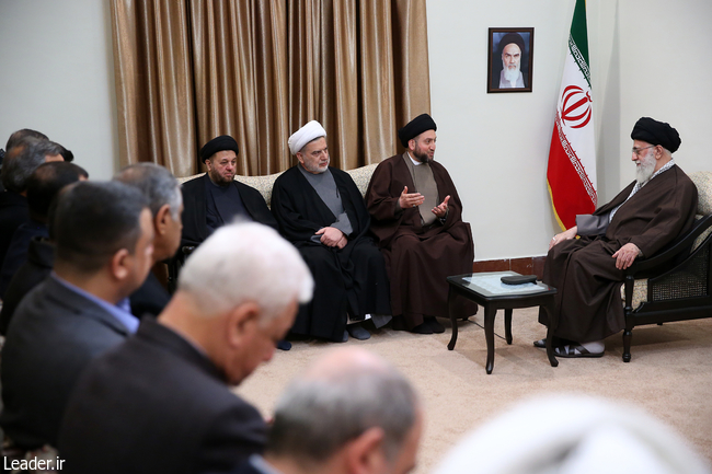 Ayatollah Khamenei receives the head of the National Iraqi Alliance and his entourage.