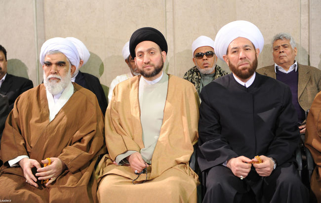 دیدار جمعی از مسئولان نظام و میهمانان کنفرانس وحدت اسلامی با مقام معظم رهبری