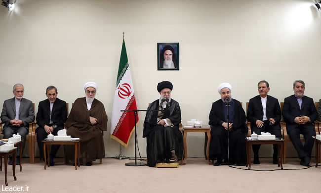 Ayatollah Khamenei receives the president and members of the 12th administration.