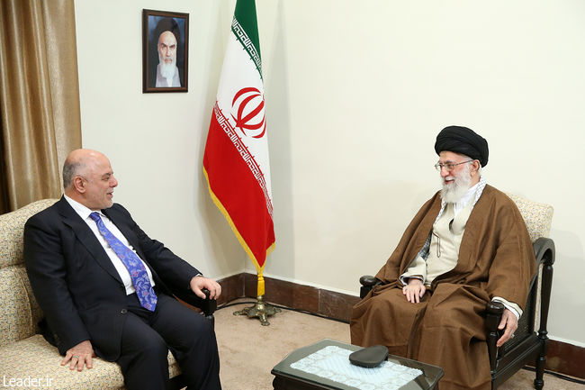 Ayatollah Khamenei receives the Iraqi prime minister and his entourage.