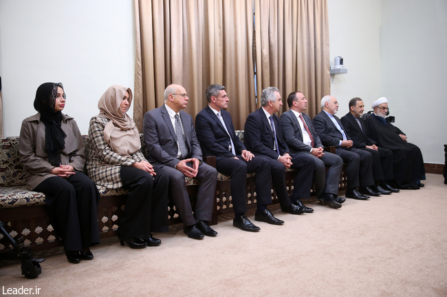 Chairman of Bosnia’s presidential council and his entourage meets with Ayatollah Khamenei.