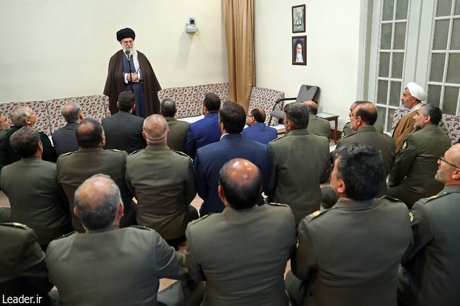 Ayatollah Khamenei meets with a group of Iran's army commanders