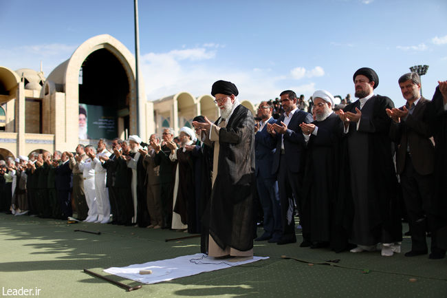 Ayatollah Khamenei leading Eid-al-Fitr prayers in Tehran