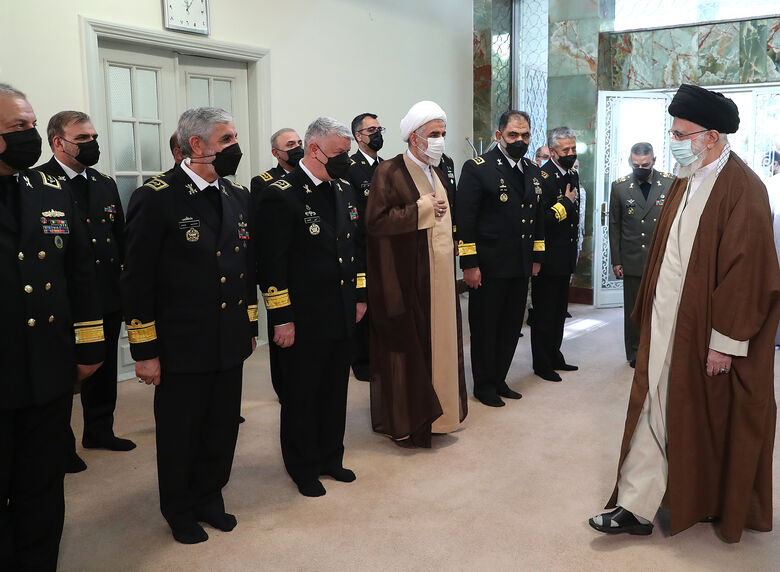 The leader In a meeting with several of the Iranian Navy’s senior commanders