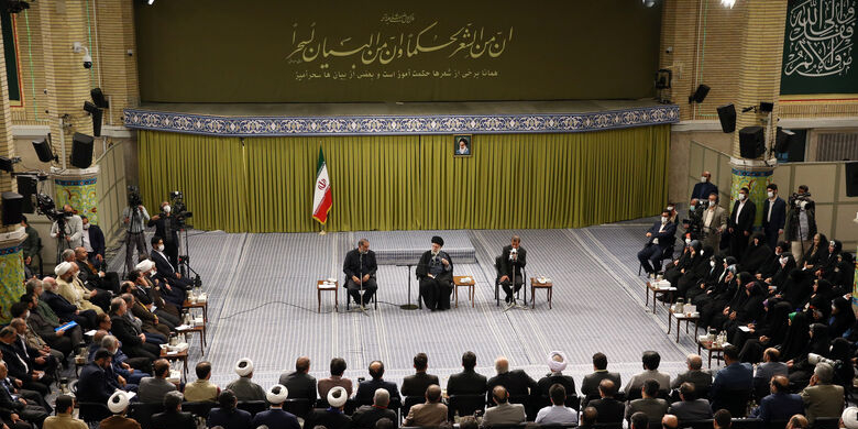 Leader of the Islamic Revolution, in a meeting with a group of poets and Persian language and literature professors