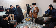 The presence of the Leader in Martyr Hamedan's residence The presence of the Leader in Martyr Hamedan's residence