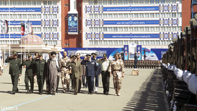 Ayatollah Khamenei attends a commencement ceremony for the graduates of the Army’s military academies.