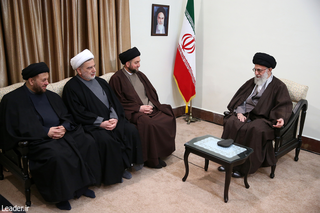 Ayatollah Khamenei receives the head of the National Iraqi Alliance and his entourage.