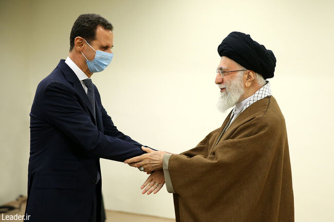 The Leader of the Islamic Revolution in a meeting with the President of Syria and the accompanying delegation