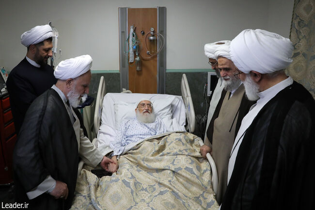 عیادت نمایندگان رهبر انقلاب از حضرت آیت‌الله نوری همدانی