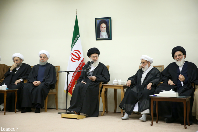 Ayatollah Khamenei meets with members of the Assembly of Experts.