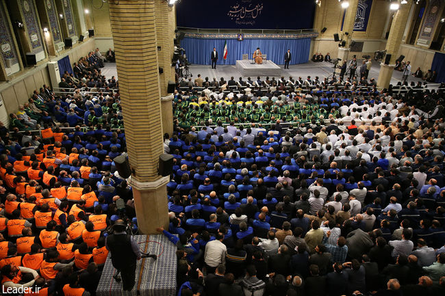 Ayatollah Khamenei meets with a group of laborers from across Iran