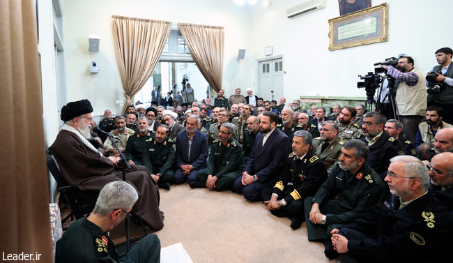 Ayatollah Khamenei in a New Year meeting with Iran’s top military brass