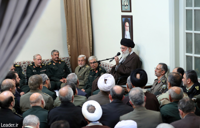 Ayatollah Khamenei in a New Year meeting with Iran’s top military brass