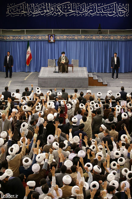 The Leader meets with a group of seminary schools students