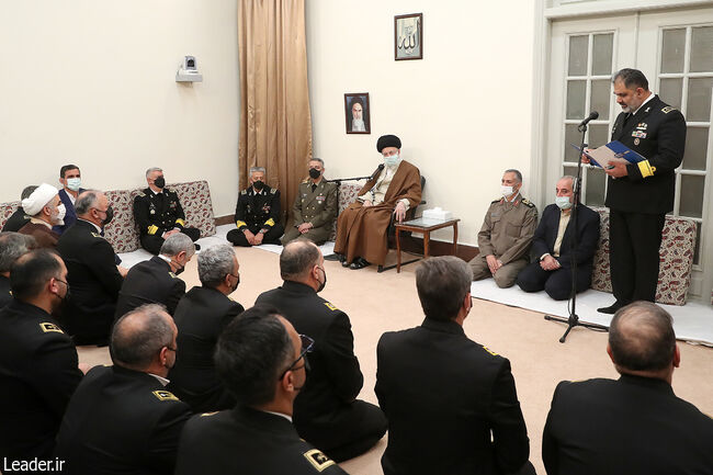 The leader In a meeting with several of the Iranian Navy’s senior commanders