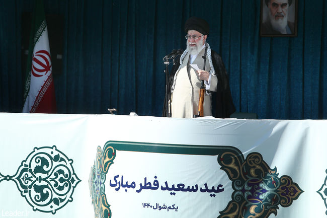 Ayatollah Khamenei delivers a sermon on the occasion of Eid al-Fitr