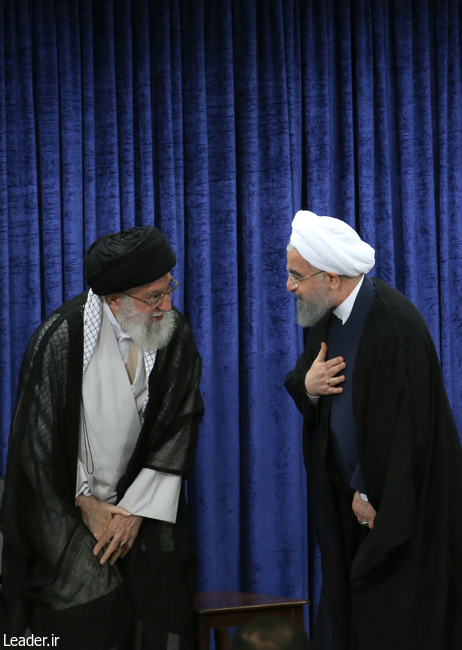 Ayatollah Khamenei receives the heads of the three branches of the government and officials.