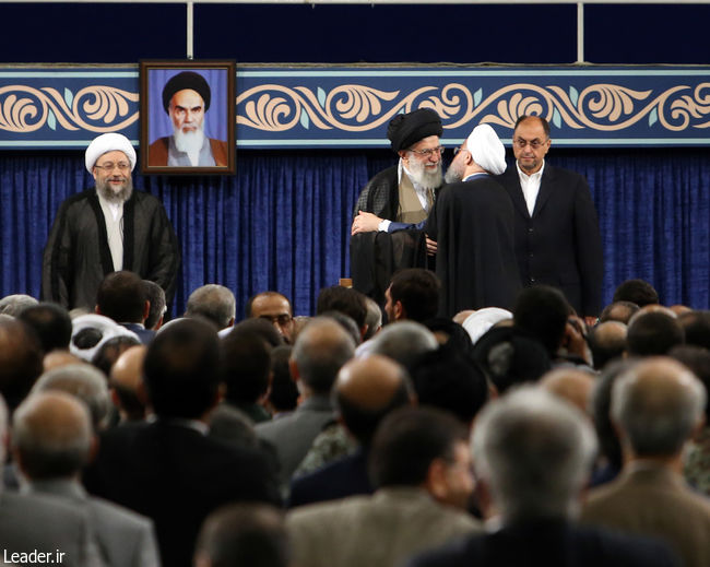 Ayatollah Khamenei endorses the presidency of Hassan Rouhani in an official ceremony in Tehran.