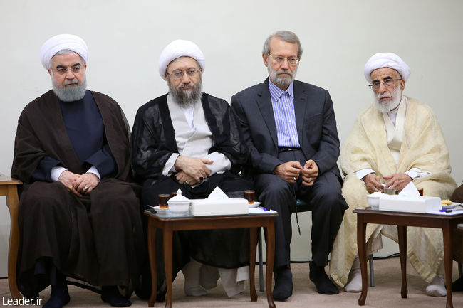 Ayatollah Khamenei receives the Chairman and members of the Expediency Council.