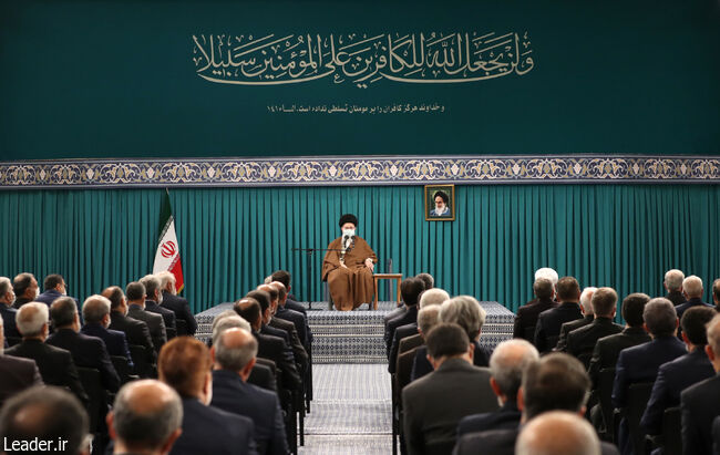The Supreme Leader of the Islamic Revolution met with officials from the Ministry of Foreign Affairs and ambassadors of the Islamic Republic of Iran this morning.