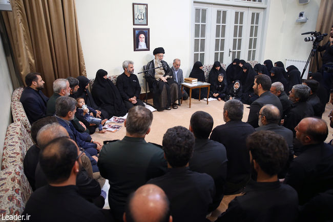 Ayatollah Khamenei among the family members of martyr Hojaji