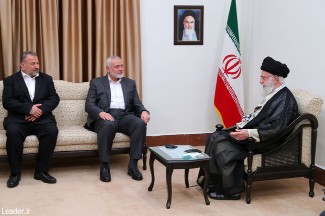 The Leader met with Mr Ismail Haniyeh, the Head of the Political Office of Hamas