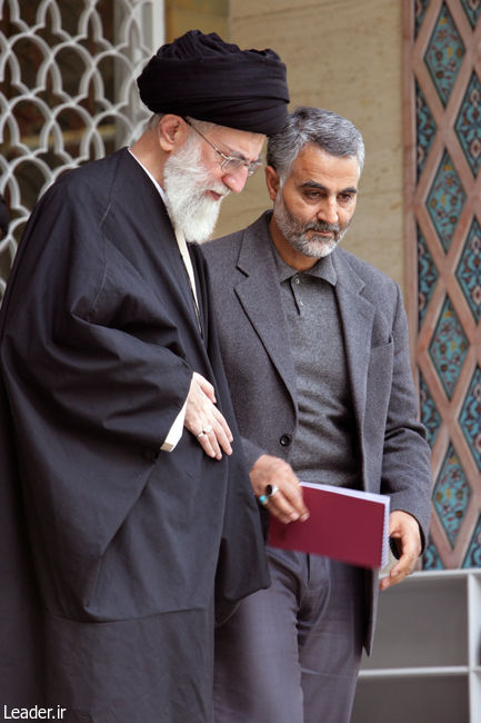 Ayatollah Khamenei and Major General Qassem Soleimani, commander of the Quds Brigades of the IRGC.