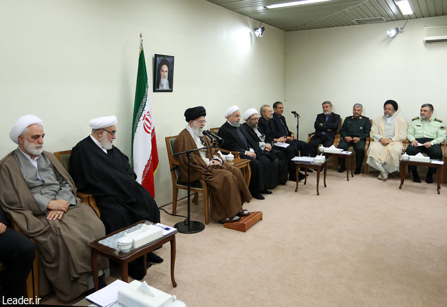 Ayatollah Khamenei meets with high-ranking Iranian officials following the earthquake in western Iran.