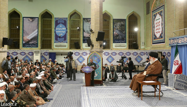 Ayatollah Khamenei meets with thousands of Basij volunteer forces.