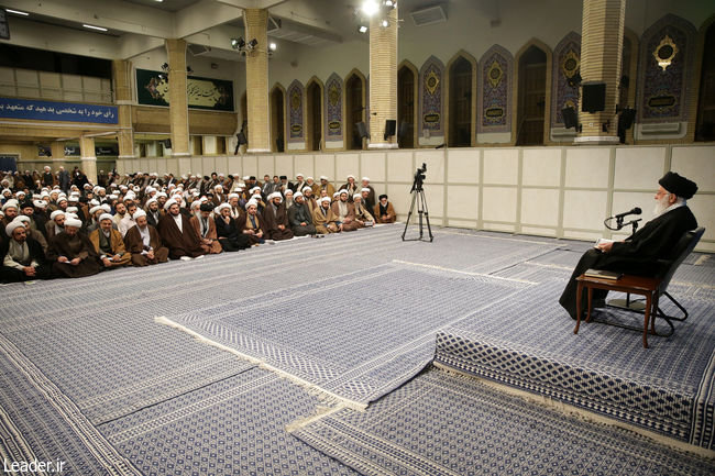 Ayatollah Khamenei at his Dars-Kharij-Fiqh (Higher Islamic Studies)