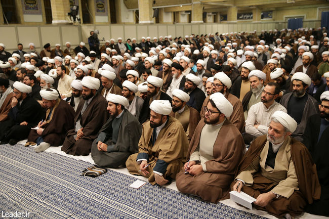 Ayatollah Khamenei at his Dars-Kharij-Fiqh (Higher Islamic Studies)