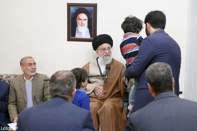 Ayatollah Khamenei in his weekly meetings with the martyrs’ families