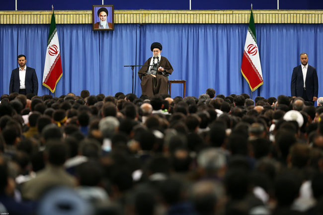 Ayatollah Khamenei receives thousands of young and veteran teachers from across Iran.