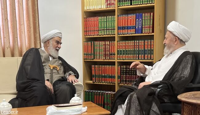 حضور رئیس دفتر مقم معظم رهبری در قم و عیادت از آیت‌الله نوری همدانی و دیدار با حضرات آیات مکارم شیرازی و سبحانی
