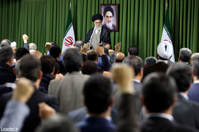 The Leader receives the speaker and newly-elected members of the Islamic Consultative Assembly.