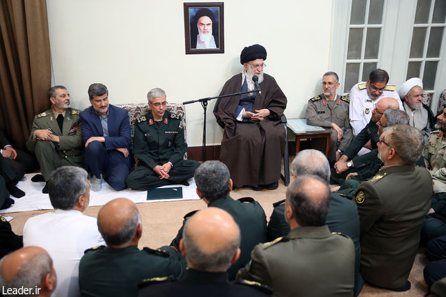 Ayatollah Khamenei meets with a group of the Armed Forces commanders