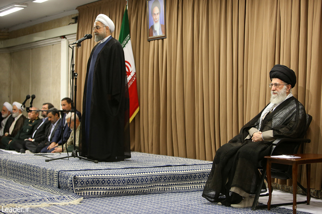 Ayatollah Khamenei meeting with the heads of three branches of the Iranian government.