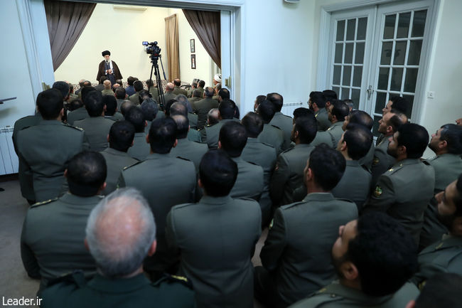 Ayatollah Khamenei meets with a group of Iran's army commanders