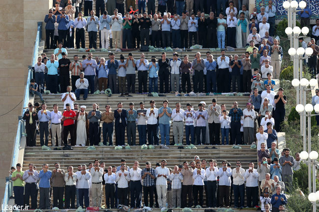 Ayatollah Khamenei leading Eid-al-Fitr prayers in Tehran