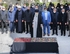 The Leader of the Revolution setting up prayer on the deceased body of martyr Ayatollah Motahari's wife